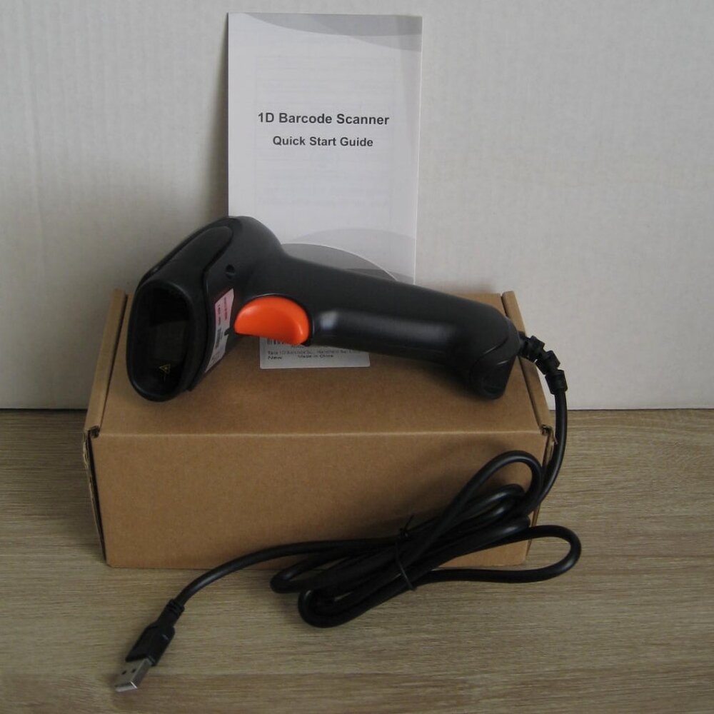 Tera Wired Plug n Play 1D Barcode Scanner w/Codes, 3106-1